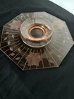 Vintage Pink Depression Glass 11” Etched Floral Tray w/ Center Pedestal