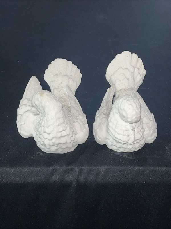 Vintage White Alabaster Love Doves Birds Made In Italy Hand Carved By A. Santini
