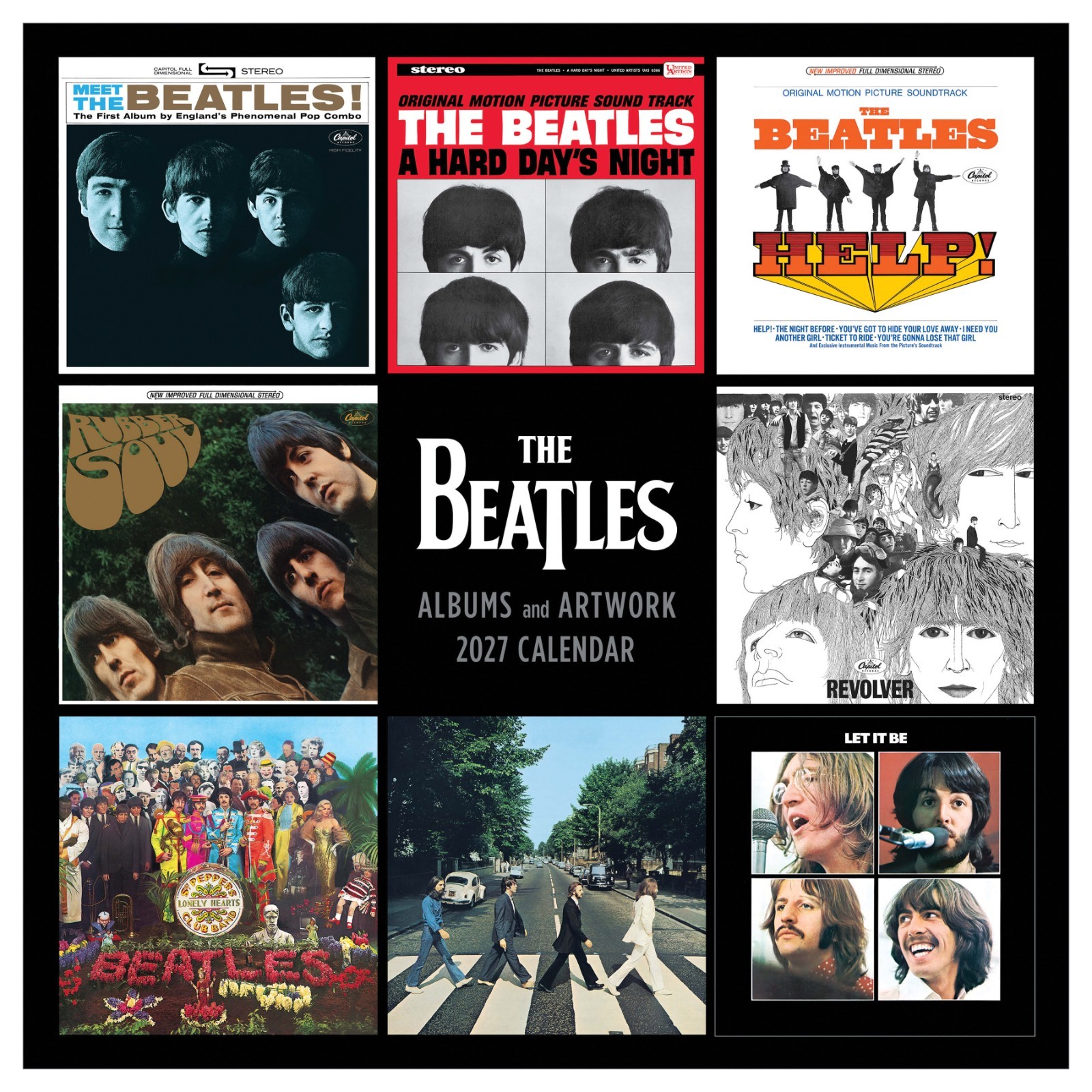 2027 The Beatles: Albums & Artwork Wall Calendar