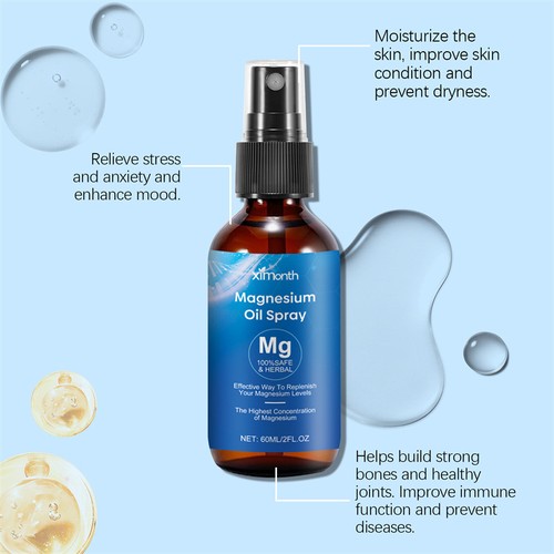 60ML Magnesium Oil Spray Sleep Essential Oil Mist Improve Sleep&Skin Condition - Picture 6 of 17
