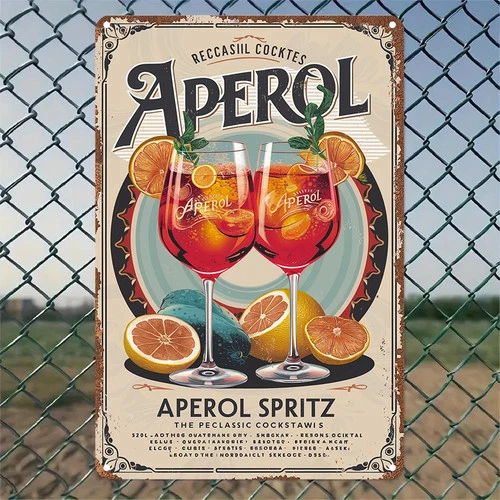 Room Decor Aperol Vintage Tin Metal Signs, Aluminum Wall Art Poster, Retro Styl