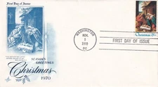 STAMP US SCOTT 1414 "Christmas, Nativity" 6 CENT 1970 FDC - C