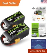 15.8V 100C 4s Rechargeable Lipo Battery 1550mAh with XT60 - Ideal for FPV Drones