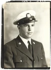 Vintage Old WWII era Photo of a Handsome Man in US COAST GUARD Uniform Visor Cap