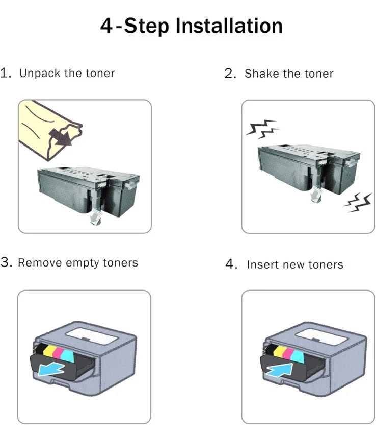 Combo de 2 tóner negro para Dell 1250 C1760NW C1765NF C1765NFW 1250C 1350cnw 1355cnw Foto 4 de 4