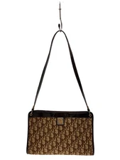 Christian Dior Trotter Jacquard Canvas Shoulder Bag – Brown All‑over Logo Design