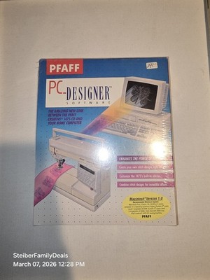 Vtg PFAFF PC-Designer Software W/ Cable Mac Version 1.0 Creative 1475 CD New!