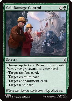 CALL DAMAGE CONTROL x4 mtg NM-M Marvel Super Heroes 4 Common
