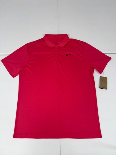Nike Court Dri-Fit Tennis Polo Shirt Mens Large Red Spread Collar DD8372-629 - Picture 1 of 8