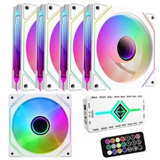 RGB Fans:5pack 120mm PWM ARGB Case Fan with Fan Hub and Remote,Speed Control,...