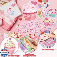 CPicdn 124Pcs Valentine's Day Cupcake Bulletin Board Classroom Decoration Set...