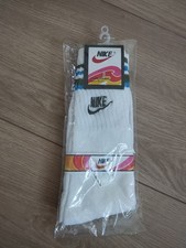 Vintage Nike Tube Socks 80s / 90s Silver / Yellow Striped Swoosh NOS Saints