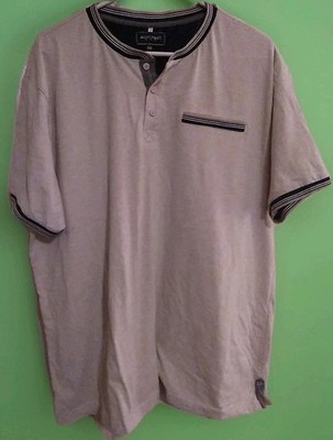 Abstract One Polo Shirt Mens 2XL Henley Pullover Short Sleeve Easy Care Golf