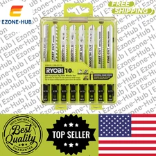 (10-Piece) Ryobi Jig Saw Blade Set, All Purpose, Universal, Wood Plastic Metal