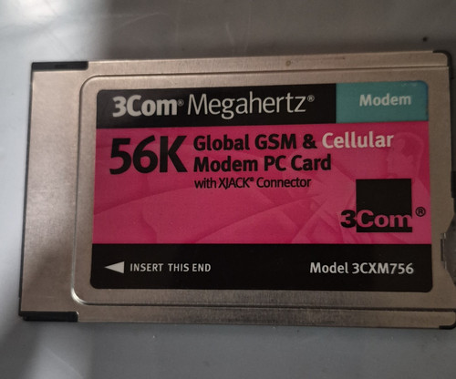 3Com Megahertz 56K Global GSM Cellular Modem PC Card Type II 3CXM756