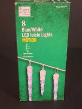 BOX OF 8 Home Accents Lightshow 7 ft Motion White Blue LED Christmas Icicle