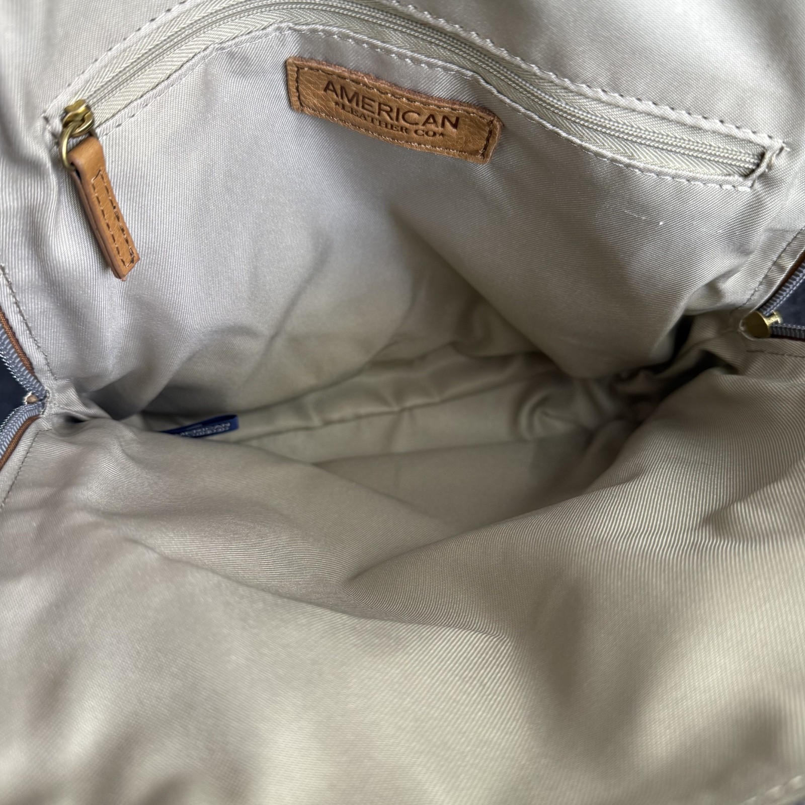 American Leather Co Cleveland Leather Backpack Bag Handbag Purse Cafe Latte Smoo