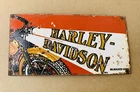 VINTAGE HARLEY-DAVIDSON MOTORCYCLES PORCELAIN GASOLINE GAS OIL ADVERTISING SIGN
