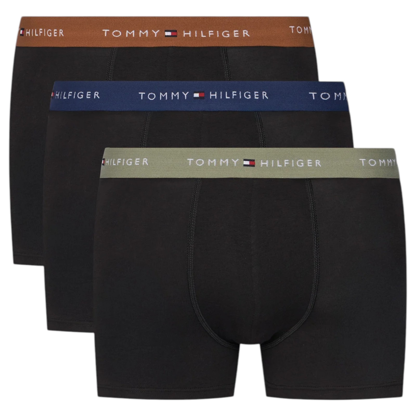 Tommy Hilfiger Men's Essential Cotton Boxer Trunks - 3 Pack Black