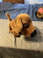 BIG Brown Puppy Dog Plush Stuffed Animal w/ Tags Large Eyes Soft Toy