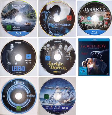 8x Blu-ray - Good Boy, Jurassic World Wiedergeburt, Underworld, Jackie Brown...