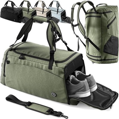 Be-Maxx Sporttasche Trainingstasche + Rucksack Schuhfach grün 40L Reisetasche Sc