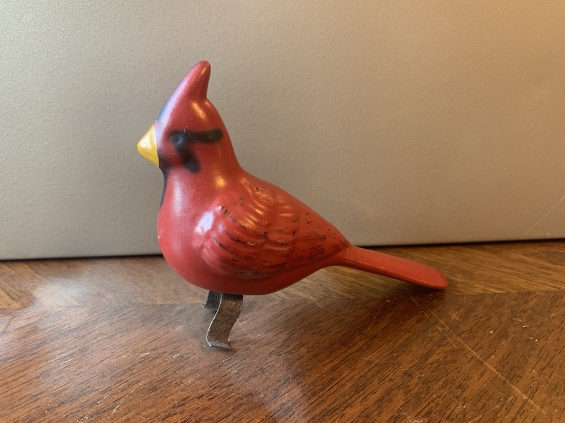 Vintage Folk Art Metal Cardinal