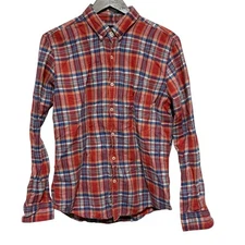 American Eagle Shirt Mens M Orange Seriously Soft Classic Button Linen Blend