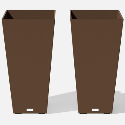 Indoor/Outdoor Taper Planter, Set of 2 (30 inch, Espresso)