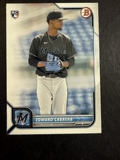 2022 Bowman #78 Edward Cabrera Rookie Card Marlins RC. rookie card picture