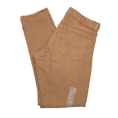 Polo Ralph Lauren Varick Slim Straight Fit Jeans Mens 34 X 32 Brown Cotton Denim