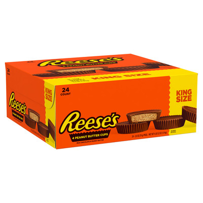 Reese'S Peanut Butter Cups, King Size, 2.8 Oz, 24-Count Milk Chocolate Peanut