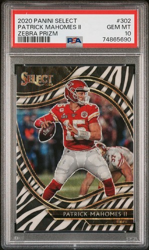 2020 Panini Select - Field Level Patrick Mahomes II #302 Zebra Prizm