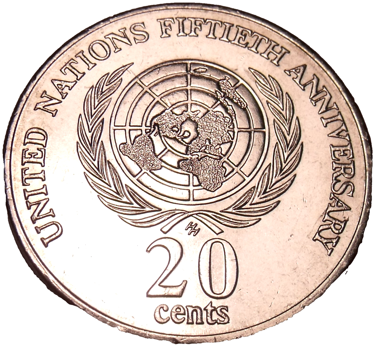 Unc Australia 1995 20 Cents~50th Anniversary United Nations