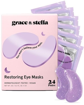 Under Eye Mask 24 Pairs Purple Reduce Dark Circles Puffy Eyes Undereye Bags