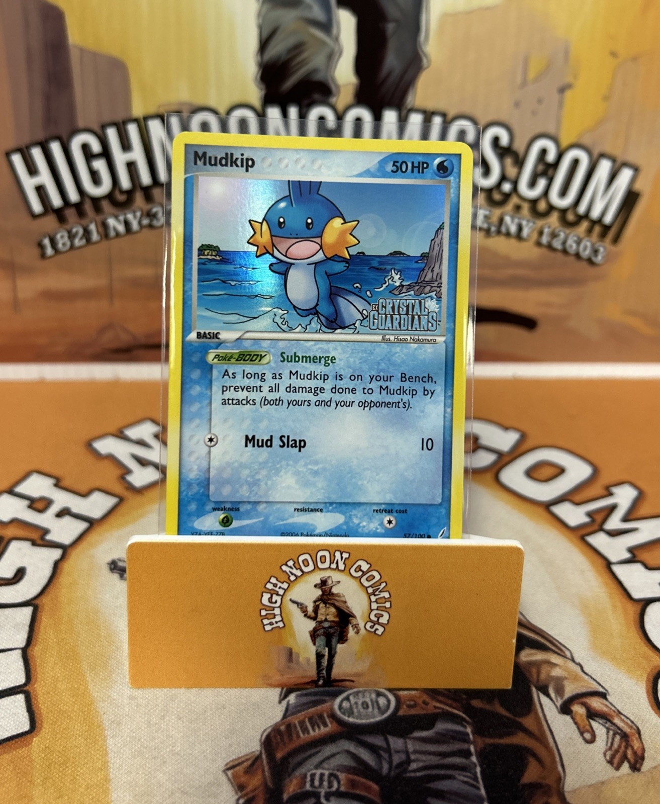 POKEMON TCG MUDKIP 57/100 REVERSE HOLO EX CRYSTAL GUARDIANS WITH STAMP 2006 NM