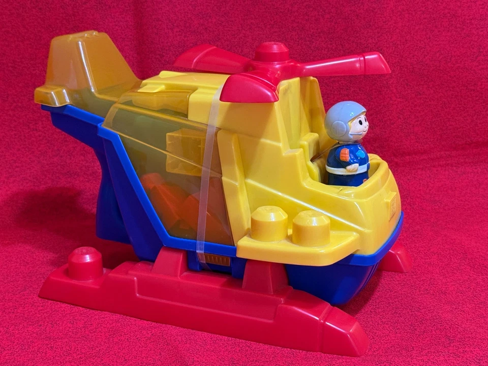 MEGA BLOKS LIL' COPTER HELICOPTER w/PILOT FIGURE VINTAGE NEW - Image 2 of 4