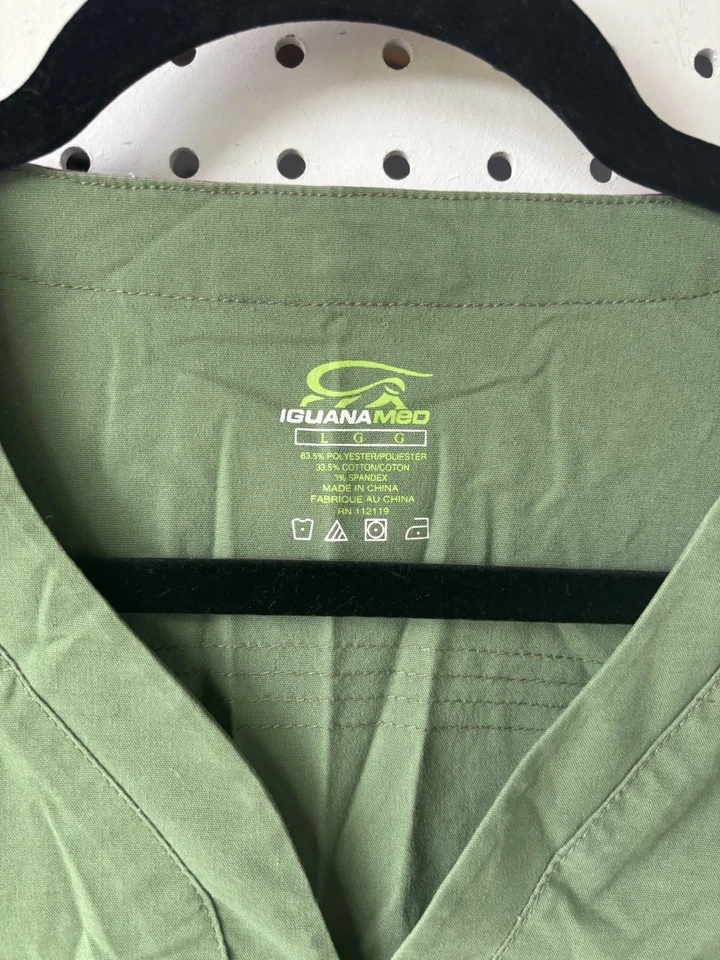 Iguana Med короткий SLV скраб Топ женщин Lg зеленый медицинский ветеринар врач медсестра - Изображение 3 из 4