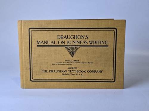 Draughon's Manual on Business Writing1912 1st Edition HC Book - Picture 1 of 7