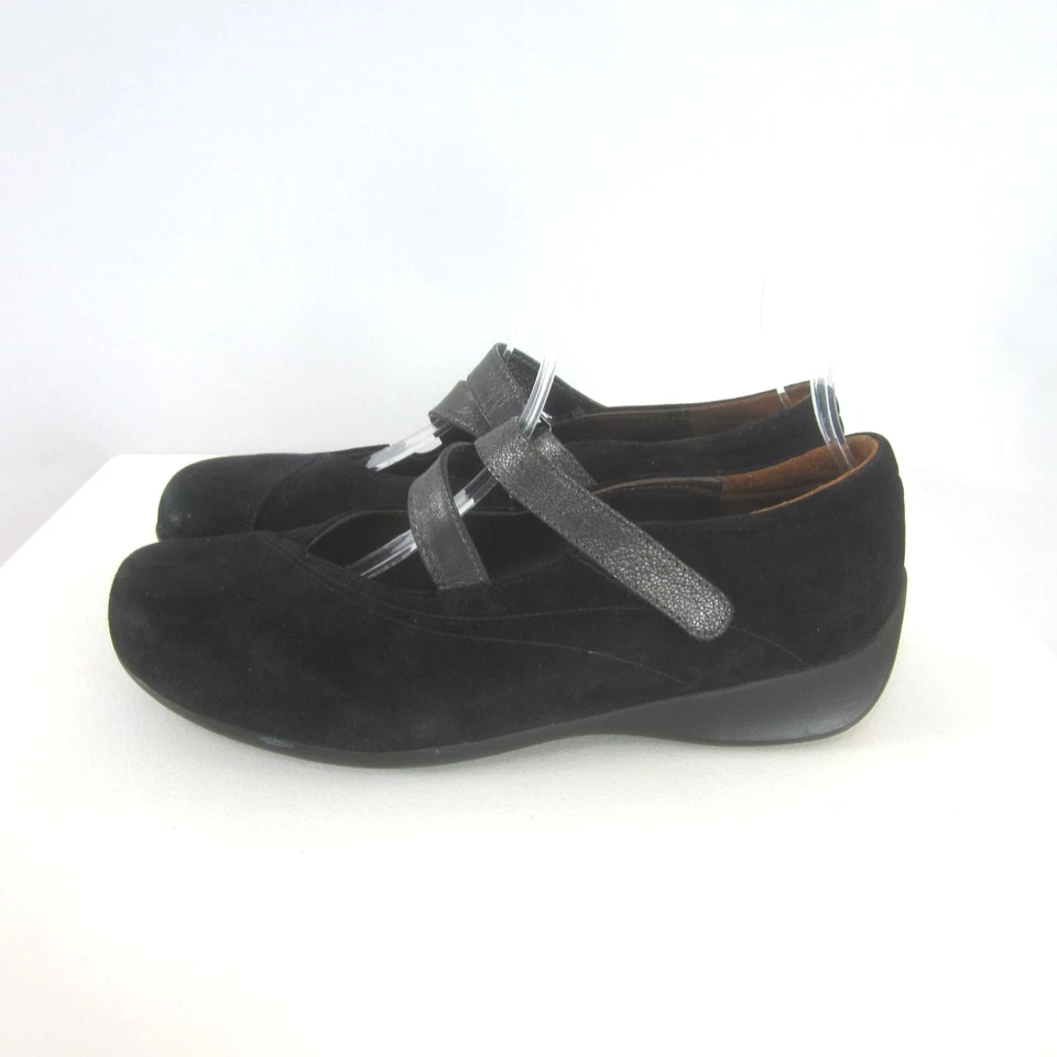Wolky Mujer 7.5 Negro Gamuza Peltre Cuero Tirantes Mary Jane Zapatos 38 Foto 3 de 4