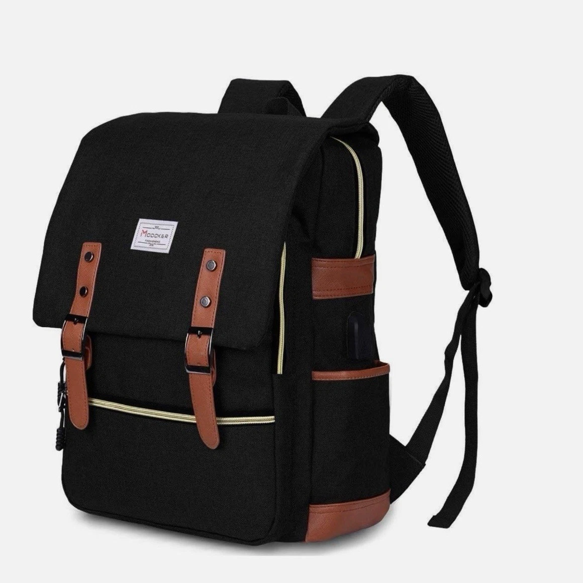 Modoker Vintage Laptop Backpack for Women Men,Travel Backpacks Classic Black