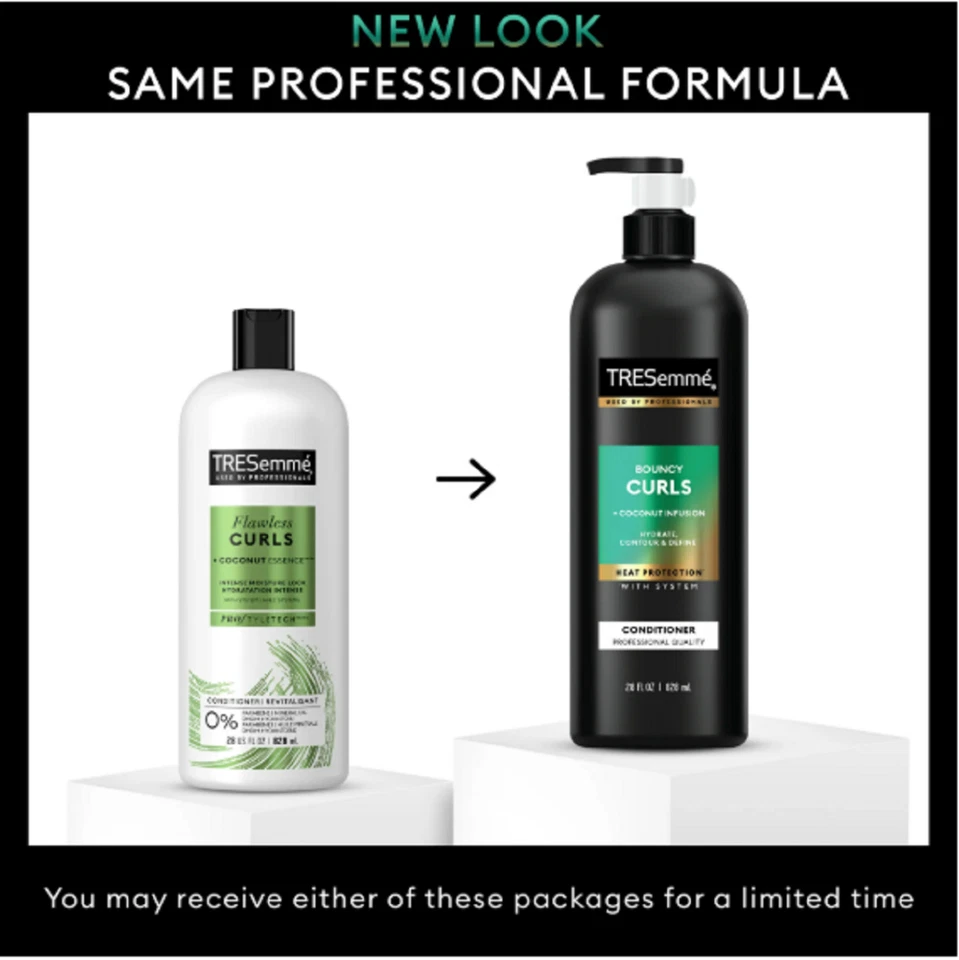 Acondicionador hidratante Tresemme Flawless Curls, 28 OZ Foto 2 de 4