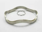 Vintage Sterling Silver 925 WAVY HINGED BRACELET 7"+ WAVY Sterling RING Size 6.5
