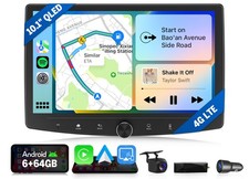 DAB+ 10" QLED Android Autoradio 2DIN Navi Radio Apple CarPlay Octa-Core Qualcomm