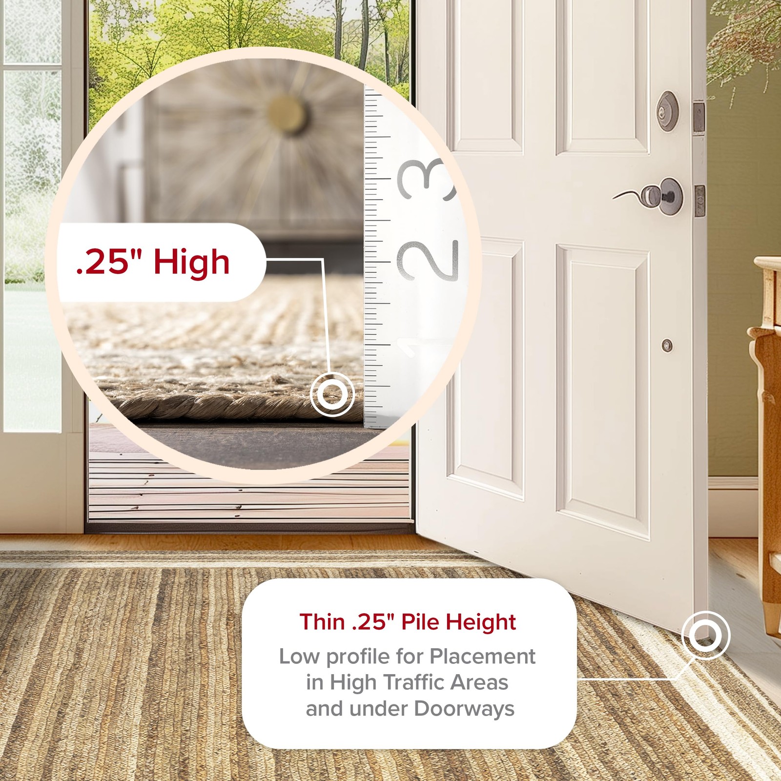 Rikki Off-White/Natural, 4' x 6' Oval, Coastal Braided, Jute, Soft and Textur... thumbnail 5