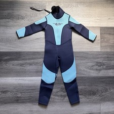 Full Wetsuit Youth Size 2 SeaSkin Back Zipper Navy and Blue Surfing