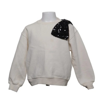 Zara, Sweatshirt, Größe: 130, Beige/Schwarz, Baumwolle/Elasthan, Gepunktet #jpl