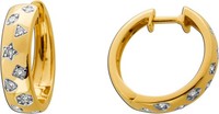 Diamant Klapp Creolen Gold 333 8K Lab Grown Brillanten 0.36Ct