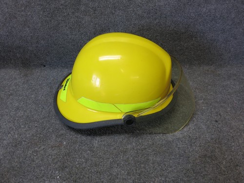 BULLARD PX FIREFIGHTERS HELMET WITH NECK GUARD. VERY GOOD USED CONDITION.