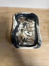 Vintage Arrow Flintstones Barney and Betty Ceramic Ashtray Hanna Barbera 1961